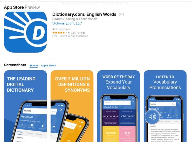 dictionary app for students